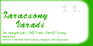 karacsony varadi business card
